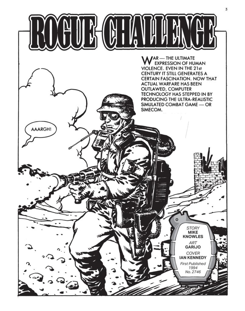 Commando 5946 (Silver): Rogue Challenge
Story: Mike Knowles | Internal Art: Garijo | Cover Art: Ian Kennedy
First published 1994 as No. 2746