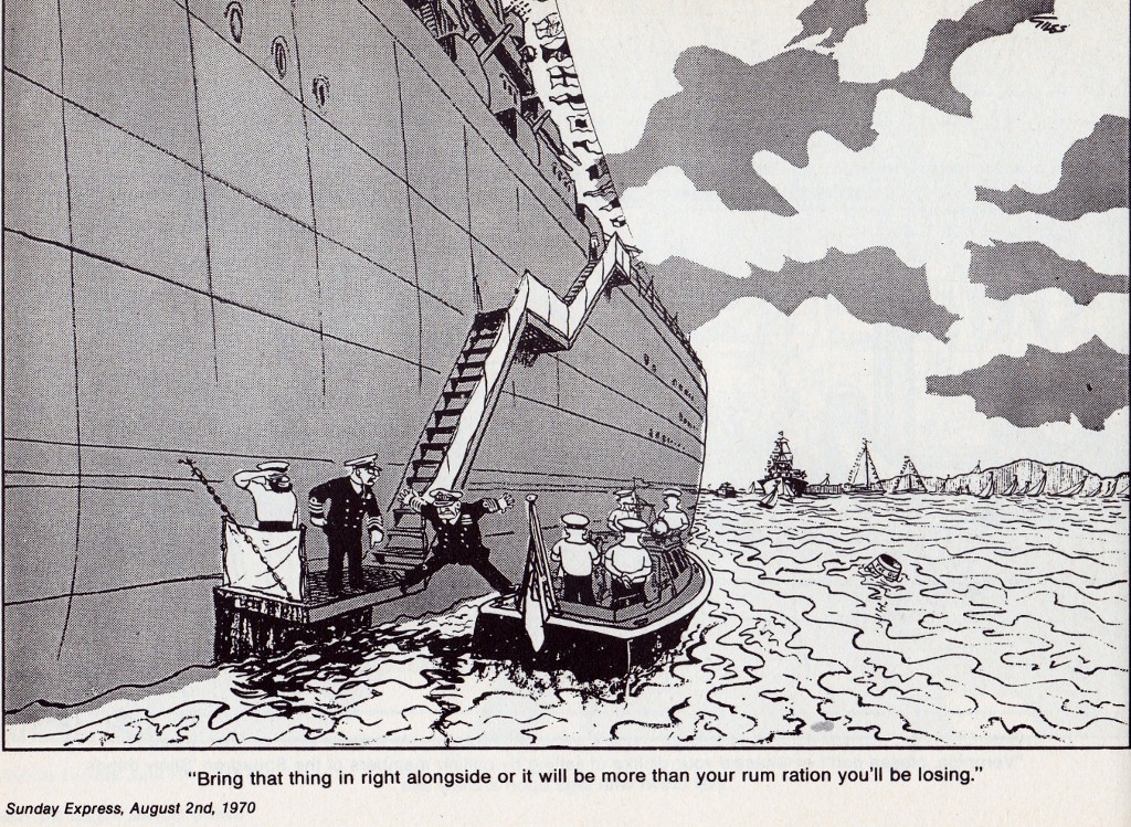 One of Giles Royal Navy-inspired cartoons for the Daily Express, published on 2nd August 1970