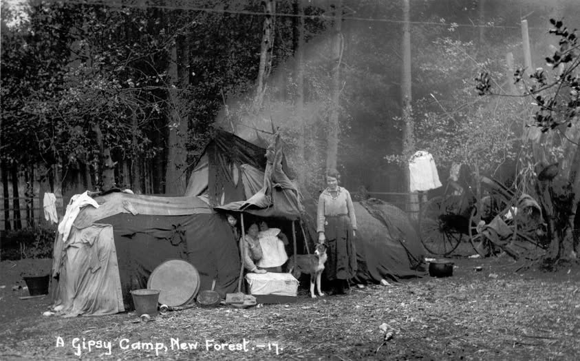 A Gypsy Camp in the New Forest in 1927