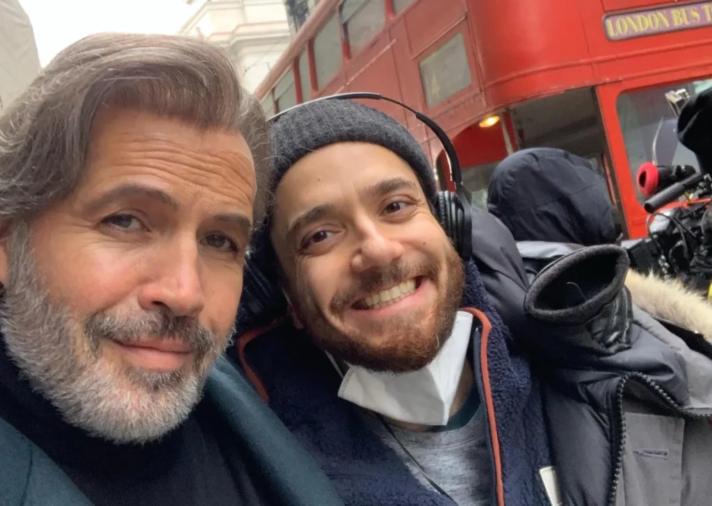 Hamzah Jamjoom with Billy Zane who starred as a mysterious hotel concierge in Hamzah's debut feature film Rupture. Rupture was filmed in between London and Saudi Arabia and went on to win the Best Feature Film Award at the 2021 Red Sea Film Festival.