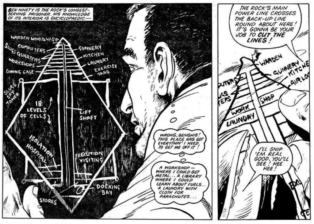 2000AD readers only got tantalising glimpses of the High Rock layout, in Progs 290 and 298
