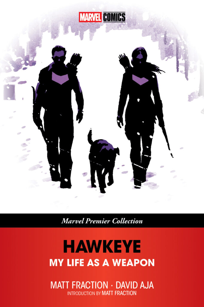 Hawkeye: My Life As A Weapon 
By Matt Fraction (Writer), David Aja, Javier Pulido (Artist), Francesco Francavilla (Artists), David Aja (Cover)
Out: Now (released November 2025)
280 Pages | ISBN: 978-1302965556