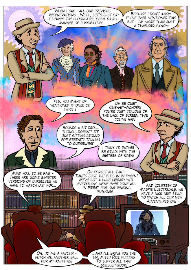 “In Print” Doctor Who fan Strip by Alisdair Shaw and Jim Wilkins - Recap