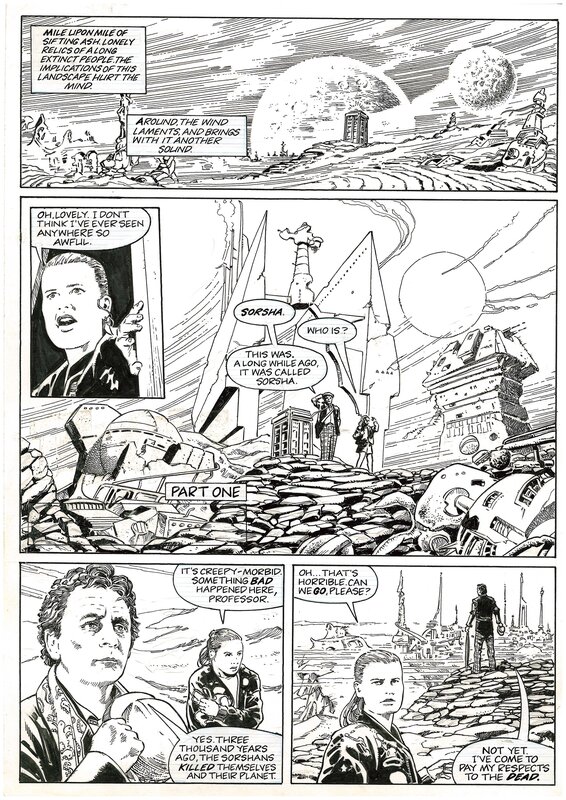 Doctor Who Magazine 185 - “The Grief”, written by Dan Abnett, drawn by Vincent Danks, inks by Adolfo Buyalla