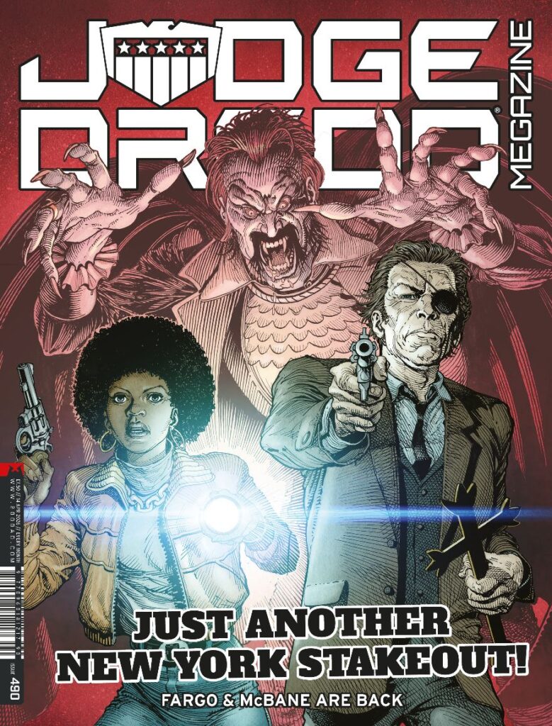 Judge Dredd Megazine 490 - Cover by Cliff Robinson with Dylan Teague