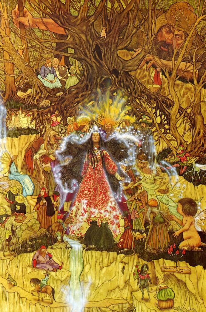 Queen Mab, New Romantic portfolio, 1978 - art by Michael Hague