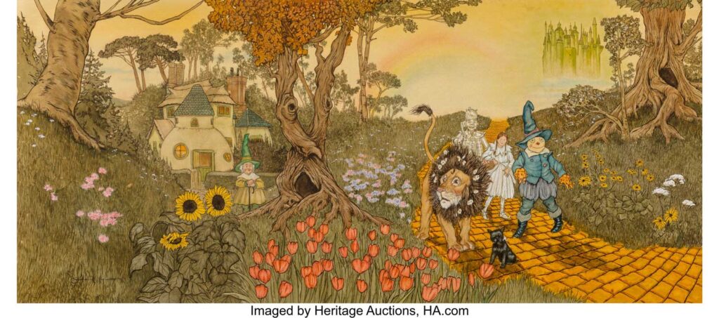 Wizard of Oz Book cover art by Michael Hague | Image: Heritage Auctions