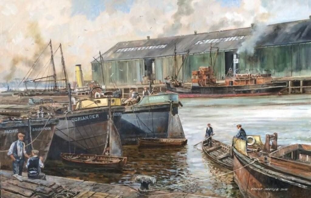 Old Liverpool Docks by Edgar Hodges
