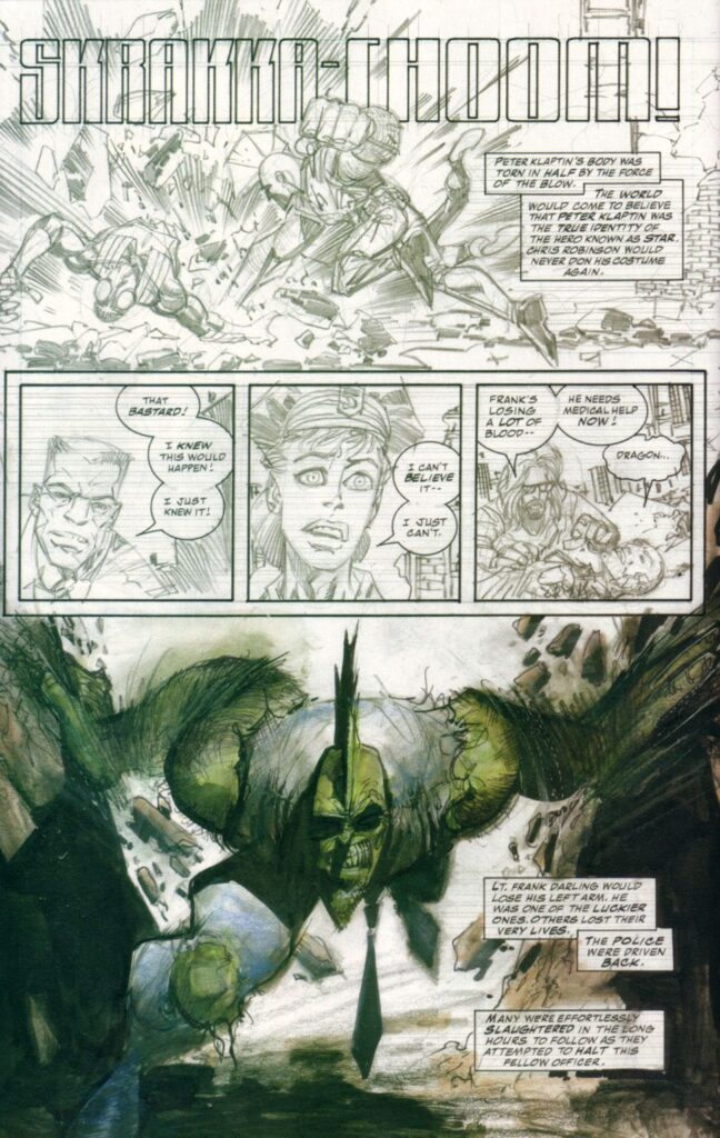 The Savage Dragon #101 - incomplete pages by Sam Kieth, via Erikl Larsen
