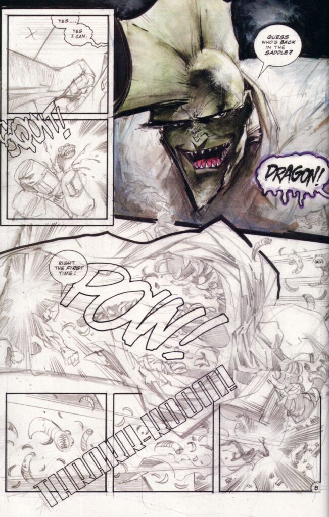 The Savage Dragon #101 - incomplete pages by Sam Kieth, via Erikl Larsen