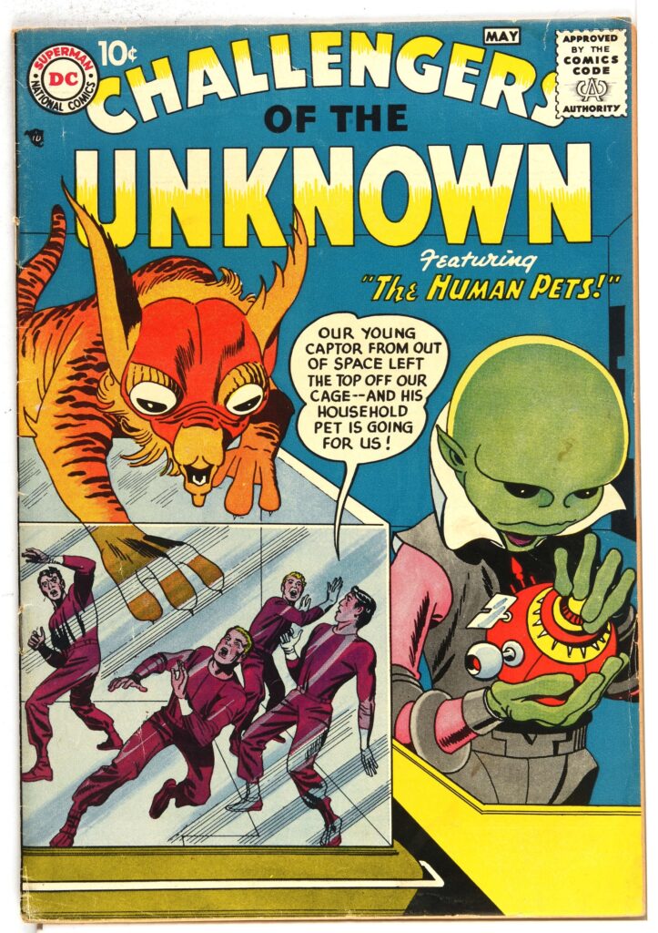 Challengers of the Unknown No. 1 classic premiere issue with Jack Kirby art and story (DC Comics, 1958).