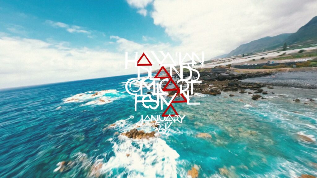 Hawaiian Islands Comic Art Festival, its logo designed by Bill Sienkiewicz