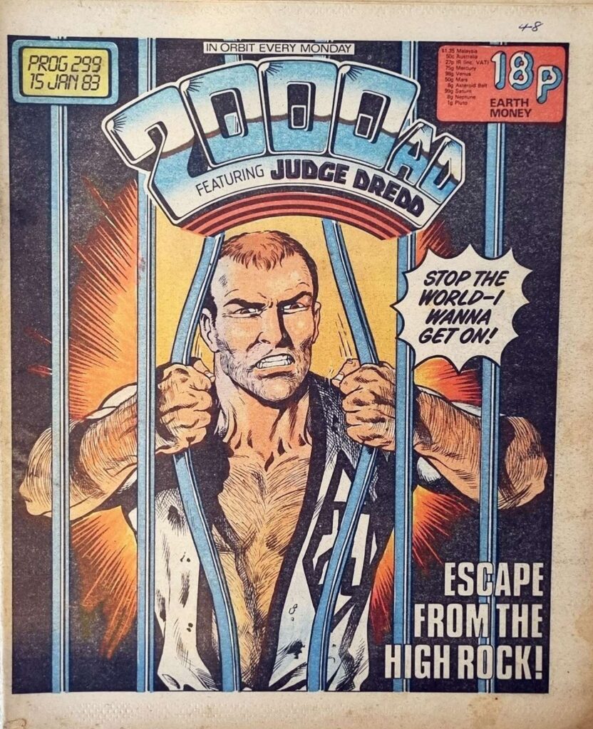 2000AD Prog 289 cover dated 15th January 1983 featuring "Harry Twenty on the High Rock", art by Alan Davis