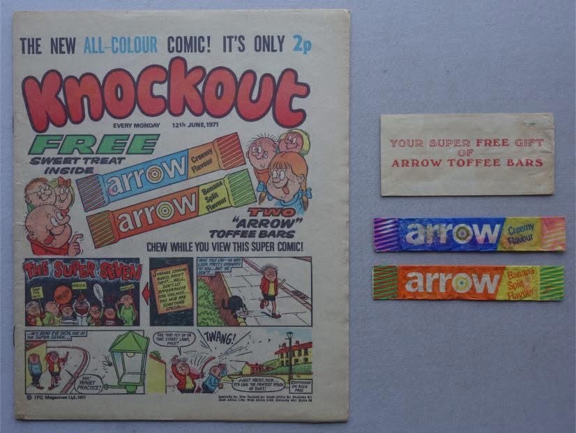 Knockout No. 1 cover dated 12th June 1971 With Free Gift Arrow Sweet Wrappers
