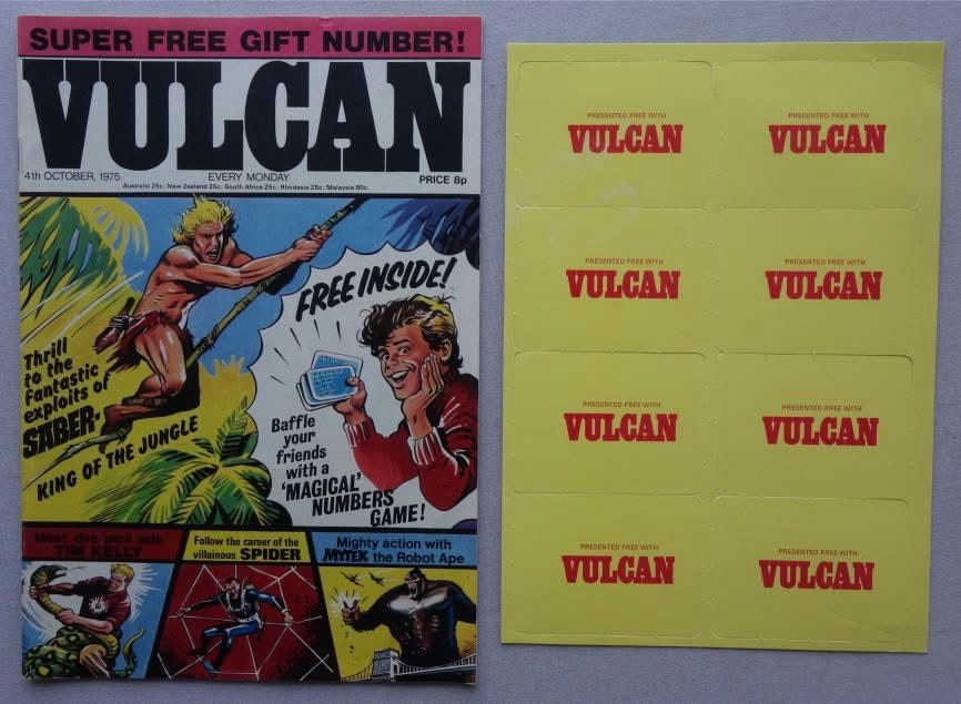 Vulcan No. 2 cover dated 4th October 1975 With Free Gift – Magical Numbers Game
