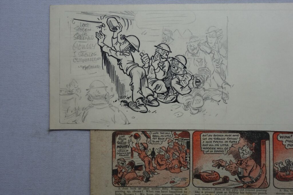 Wonder No. 1494 cover dated 29th April 1944 with Preliminary Artwork by Roy Wilson