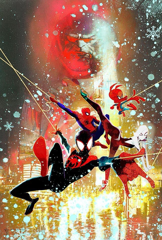Into the Spider-Verse poster art by Bill Sienkiewicz