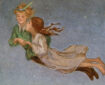 Peter Pan and Wendy fly to Neverland, postcard by Sybil Barham for CW Faulkner, circa 1911