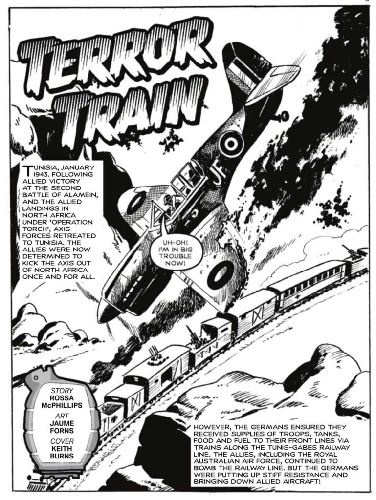 Commando 5953 (For Action and Adventure): Terror Train Story: Rossa McPhillips | Internal Art: Jaume Forns | Cover Art: Keith Burns