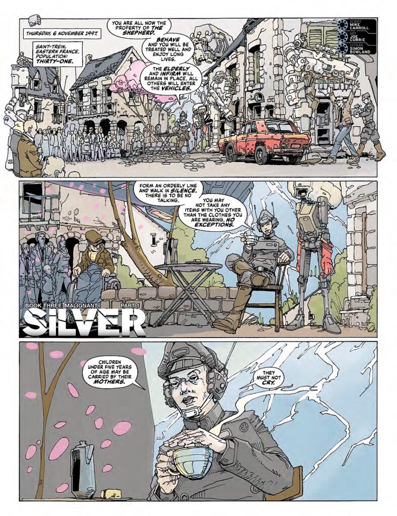 2000AD Prog 2477 - SILVER // MALIGNANT
By Mike Carroll (Writer) Joe Currie (Artist) Simon Bowland (Letterer)