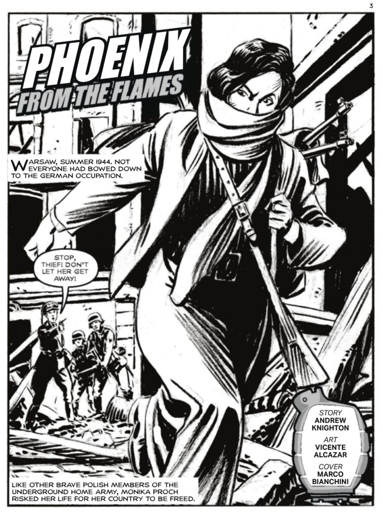 Commando 5949 (For Action and Adventure): Phoenix From The Flames Story: Andrew Knighton | Internal Art: Vicente Alcazar | Cover Art: Marco Bianchini
