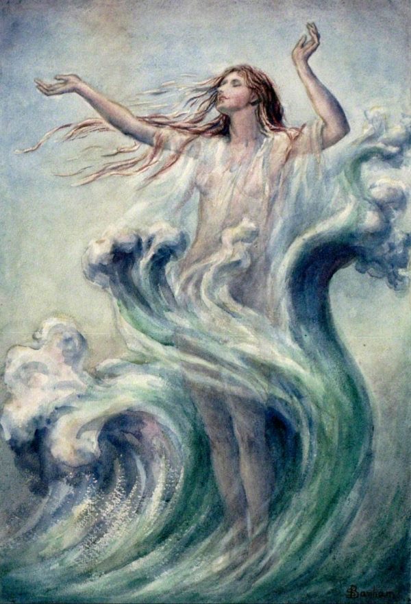 Sea Nymph Arising from the Waves - art by Sybil Barham