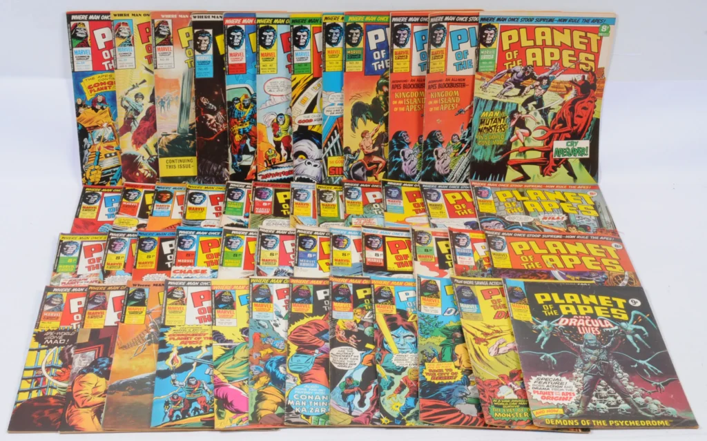 Vectis Comics and Publications Lot - 16th April 2026: Marvel Comics UK, Planet of the Apes Comics, TV & Film related. Although unchecked for completeness condition generally appears to be Fair to Good