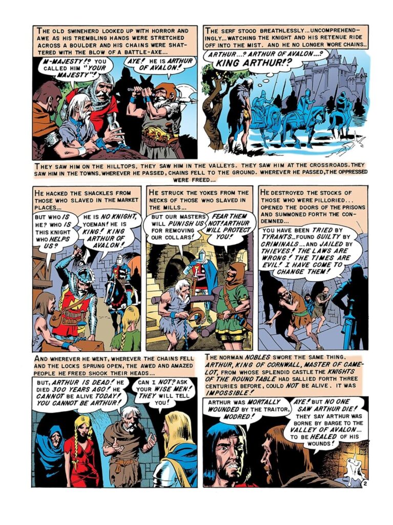 “The Return of King Arthur” by Wally Wood, from Valor #1 (March/April 1955), as reproduced in The EC Archives: The Complete Valor