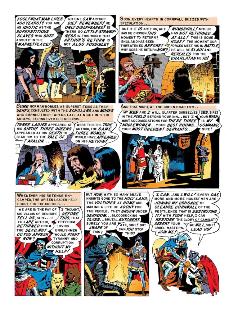 “The Return of King Arthur” by Wally Wood, from Valor #1 (March/April 1955), as reproduced in The EC Archives: The Complete Valor