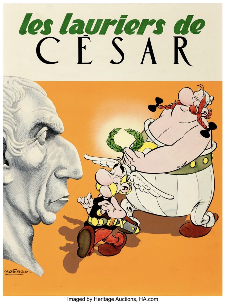 Albert Uderzo Astérix Les Lauriers de César #18 Cover Original Art (Dargaud, 1972