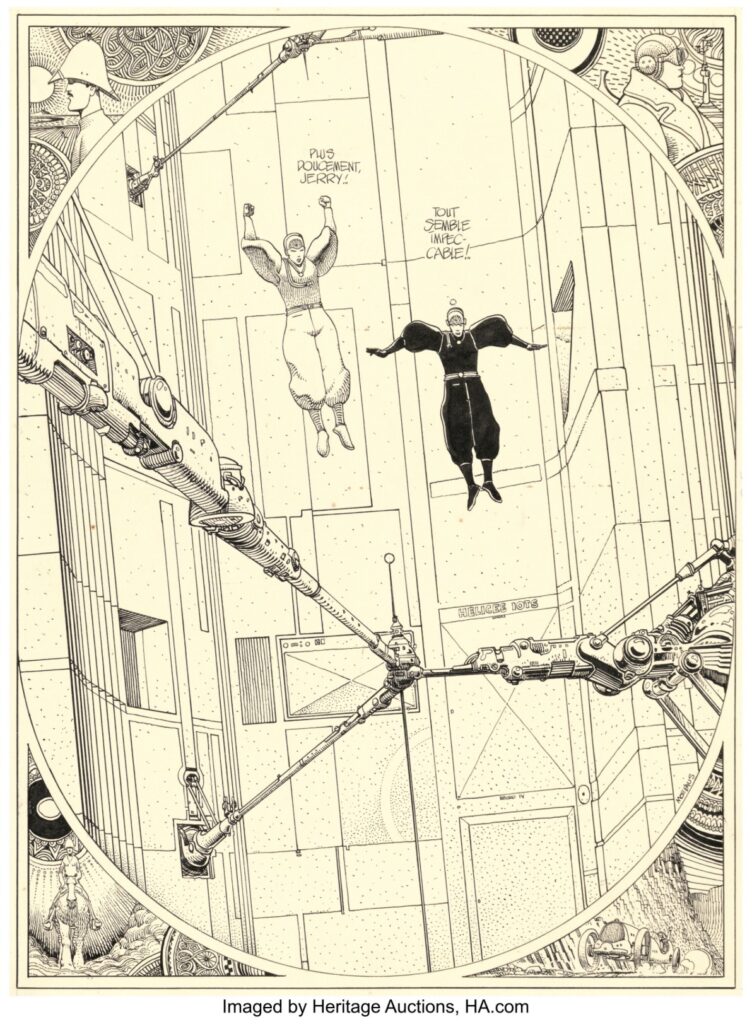 Jean Giraud (Moebius) Major Fatal, The Airtight Garage of Jerry Cornelius Splash Page 4 Original Art (Métal Hurlant #40, 1979)