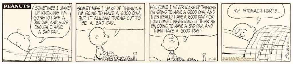 Charles Schulz Peanuts Daily Comic Strip Original Art dated 30th October 1969 (United Feature Syndicate, 1969)