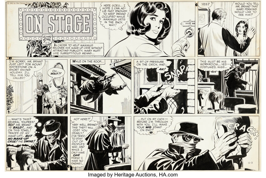 Leonard Starr Mary Perkins, On Stage Sunday Comic Strip Original Art dated 12-3-61 (Chicago Tribune Syndicate, 1961)