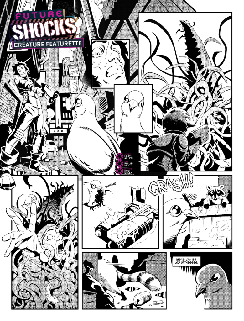 2000AD Prog 2479 - FUTURE SHOCKS // CREATURE FEATURETTE
By Lilith Allen (Writer) Philip Read (Artist) Rob Steen (Letterer)