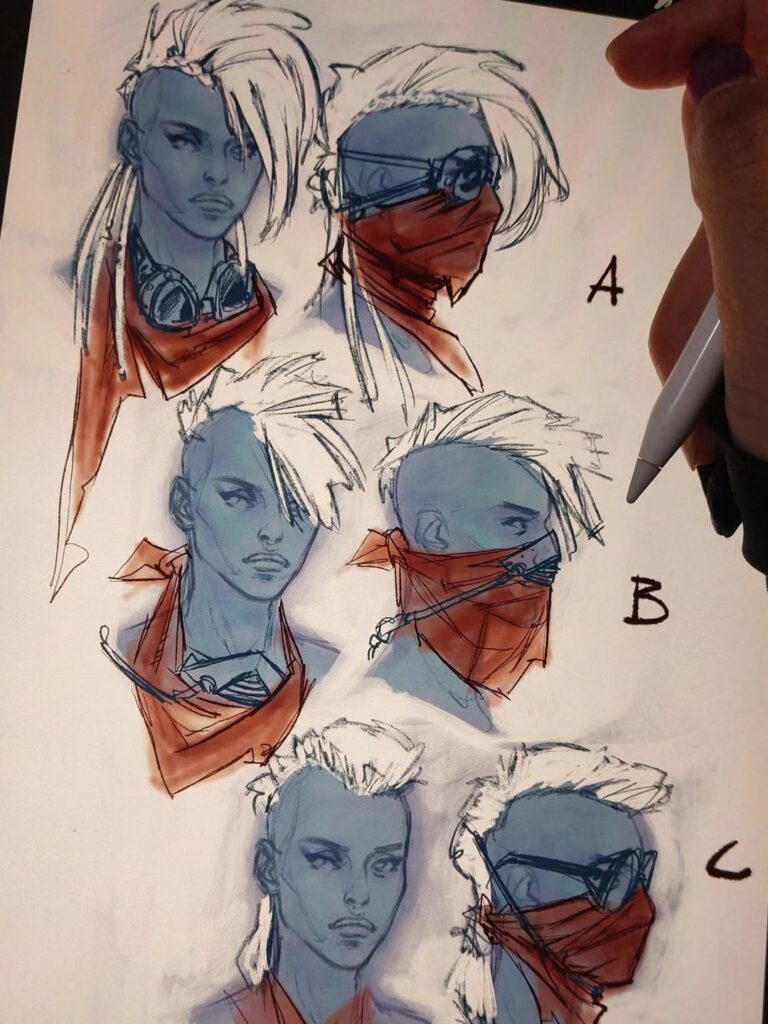 Venus Bluegenes sketches by Silvano Califano 
