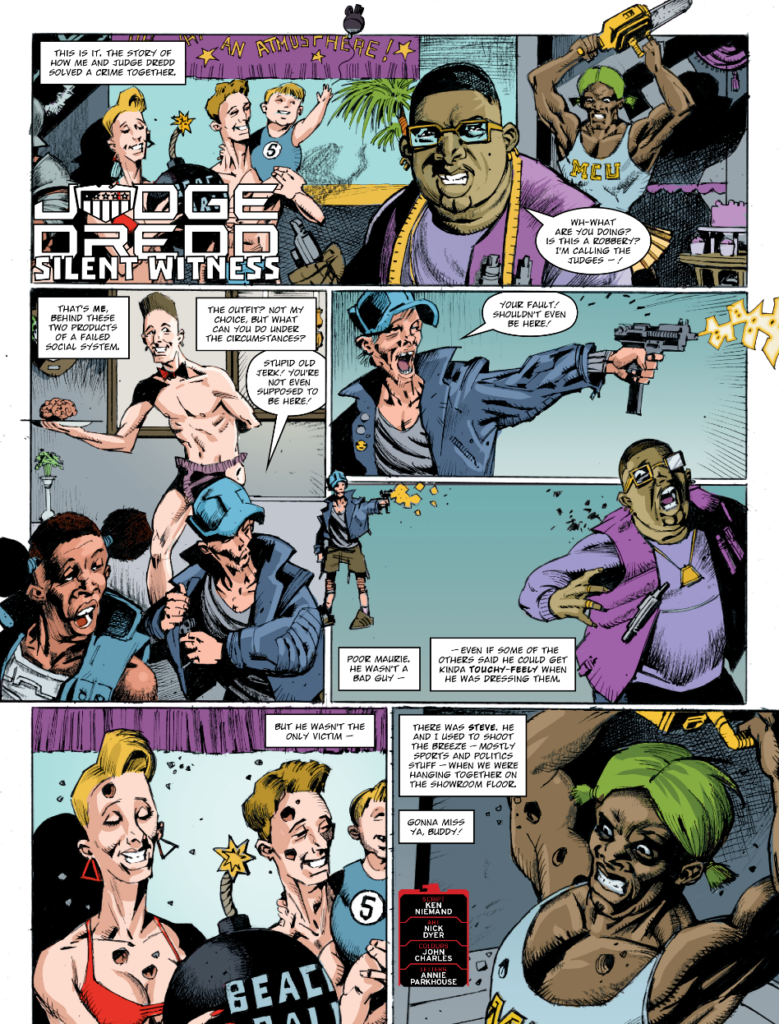 2000AD 2480 - JUDGE DREDD // SILENT WITNESS By Ken Niemand (Writer) Nick Dyer (Artist) John Charles (c) Annie Parkhouse (Letterer)