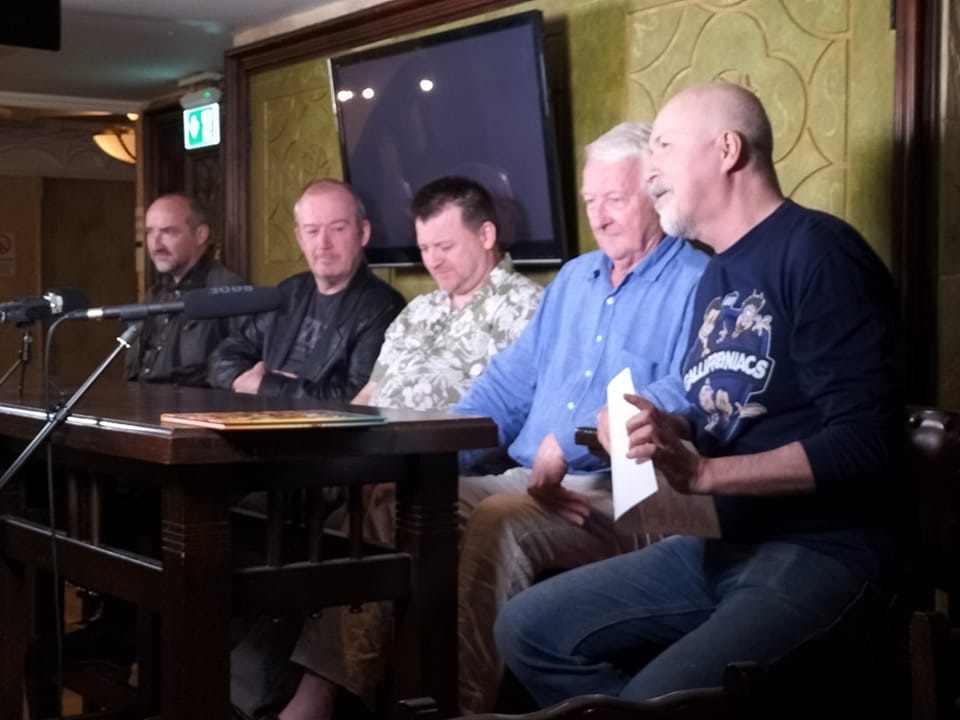 Battle Action Launch Panel in Blakes Of The Hollow at Enniskillen Comic Fest 2022, hosted by Michael Carroll. Photo courtesy Paul Trimble