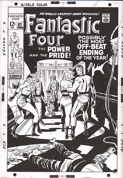 Jack Kirby’s cover art for Fantastic Four #87 - stolen from Mark Evanier