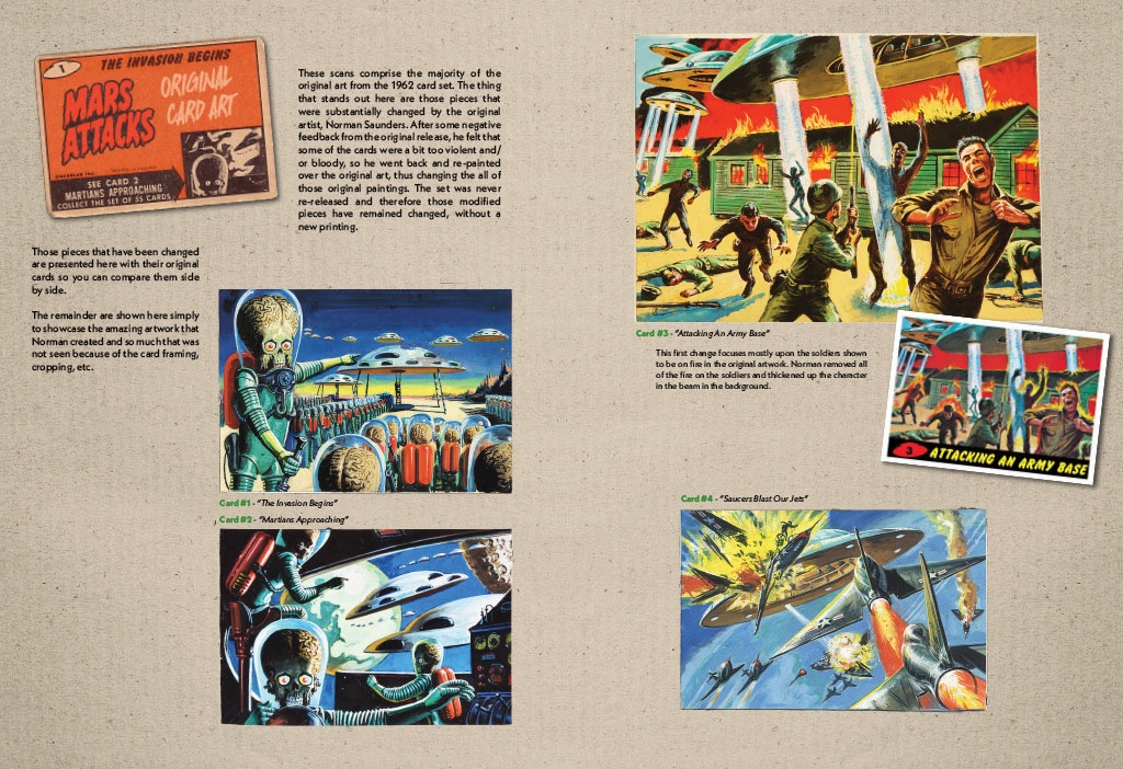 Mars Attacks: Artbook (Printed in Blood, 2026) - Sample Spread