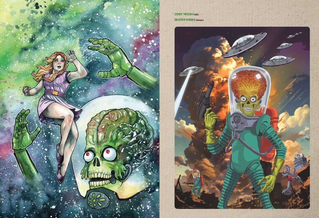 Mars Attacks: Artbook (Printed in Blood, 2026) - Sample Spread