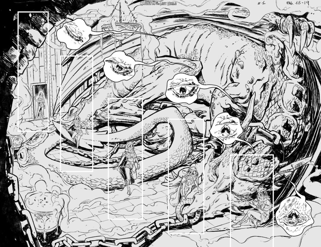 Art by Silvia Califano for Sanjulian’s Queens of the Lost World #1 (2022)