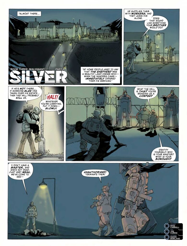 2000AD Prog 2482 - SILVER // MALIGNANT
By Mike Carroll (Writer) Joe Currie (Artist) Simon Bowland (Letterer)