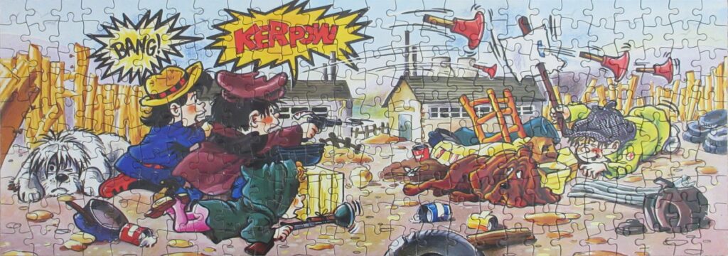 A completed The Perishers Jigsaw, “War” (Hestairs Jigsaws)