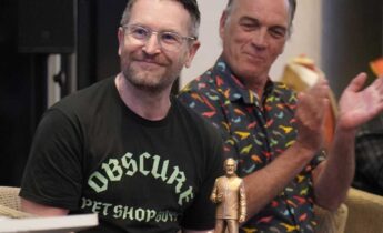 Writer Peter McTighe (left) at Capitol 50. Photo: Andy Richards