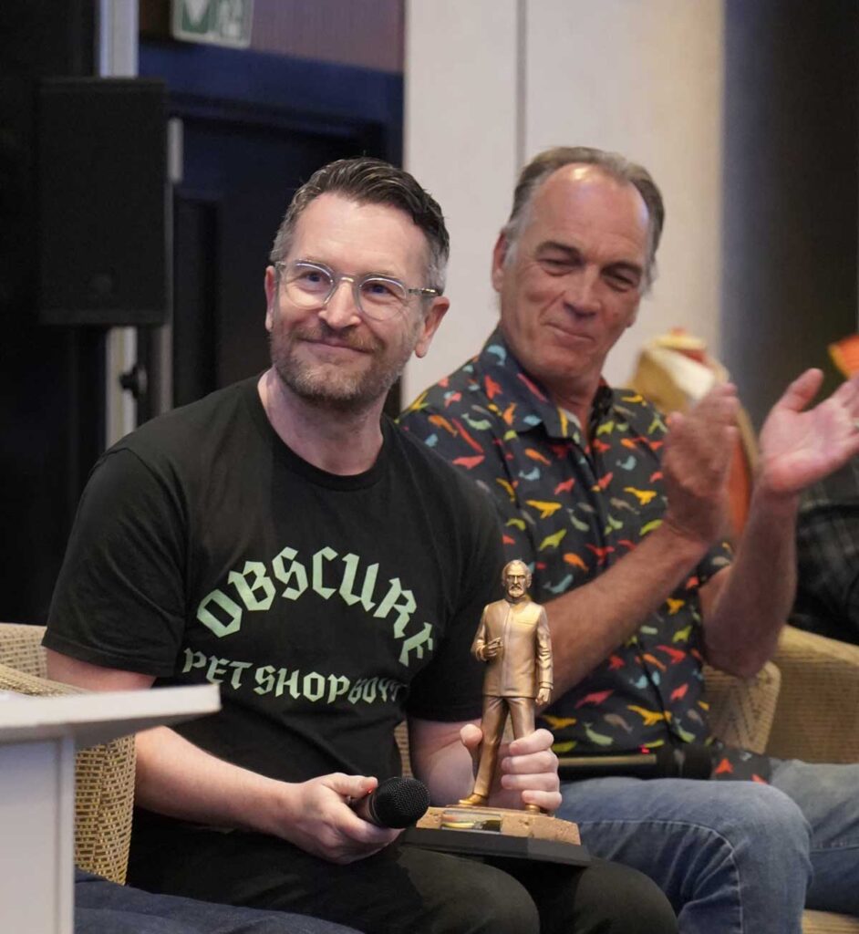Writer Peter McTighe (left) at Capitol 50. Photo: Andy Richards