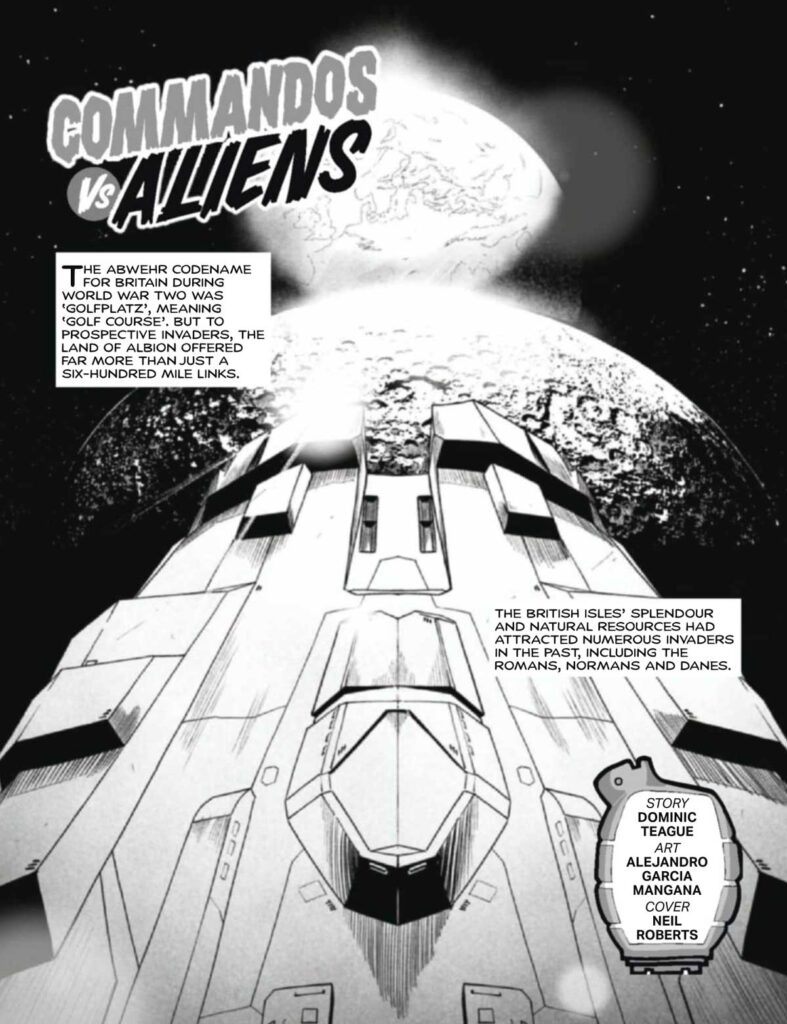 Commando 5959 (Home of Heroes): Commandos Vs Aliens Story: Dominic Teague | Internal Art: Alejandro Garcia Mangana | Cover Art: Neil Roberts