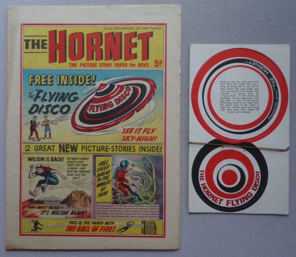 Hornet No. 212 cover dated 30th September 1967 With Free Gift – Flying Disco