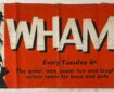A scarce comic book advertising banner for WHAM!, approximately 45cm x 89cm