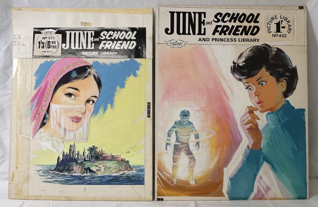 Original comic book artwork, for June and School Friend Picture Library No. 573 and June and School Friend Picture and Princess Library No. 452