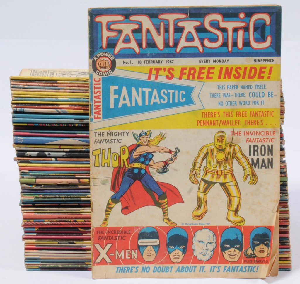 Odhams Press UK, Fantastic Comic #1 to #80 (missing #2) Incomplete Run, Silver Age Reprints of original Marvel Comics Stories, X-Men, Journey into Mystery, Tales of Suspense & similar